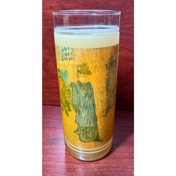 Set of 4 Vintage 1960's Vue-lon Ware Highball Glasses By Litho-Glass Inc 6.25" - Picture 9 of 10